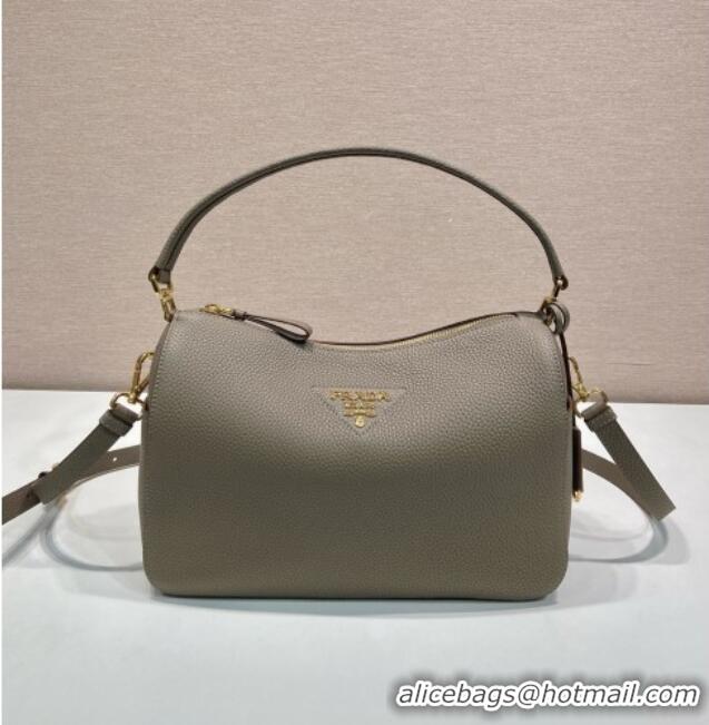 Market Sells Prada Medium Leather Shoulder Bag in Grained Calfskin 1BC283 Grey 2026
