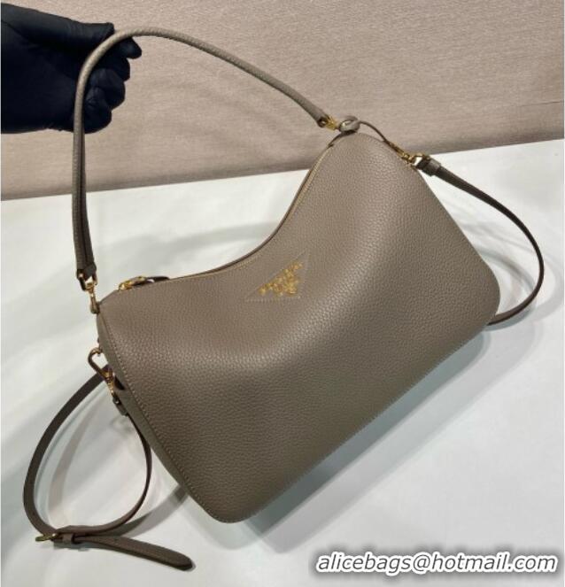 Market Sells Prada Medium Leather Shoulder Bag in Grained Calfskin 1BC283 Grey 2026