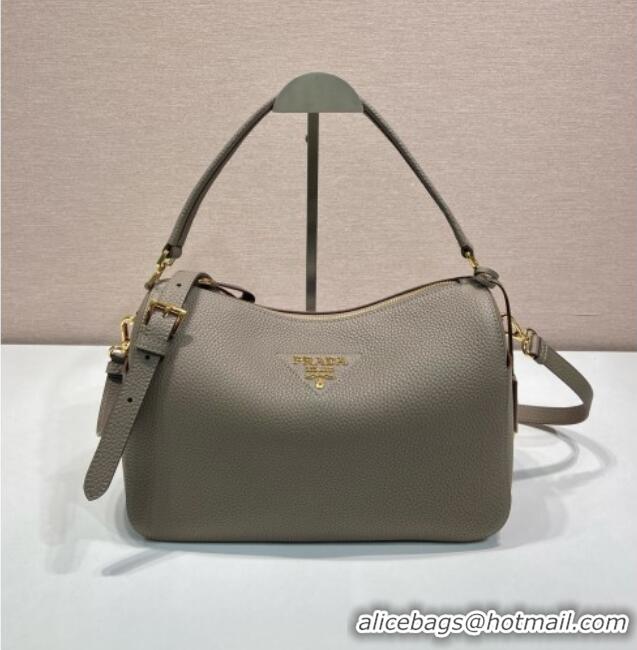 Market Sells Prada Medium Leather Shoulder Bag in Grained Calfskin 1BC283 Grey 2026