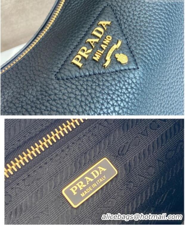 Best Price Prada Medium Leather Shoulder Bag in Grained Calfskin 1BC283 Black 2026