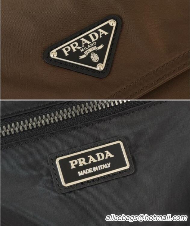 Best Quality Prada Mens Explore Re-Nylon and leather Bag 2VD082 Dark Brown 2026