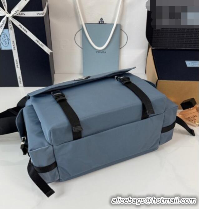 New Fashion Prada Mens Explore Re-Nylon and leather Bag 2VD082 Blue 2026