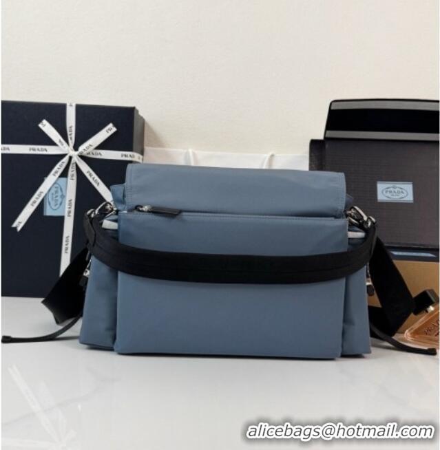 New Fashion Prada Mens Explore Re-Nylon and leather Bag 2VD082 Blue 2026