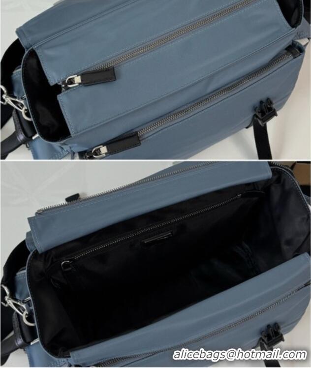 New Fashion Prada Mens Explore Re-Nylon and leather Bag 2VD082 Blue 2026