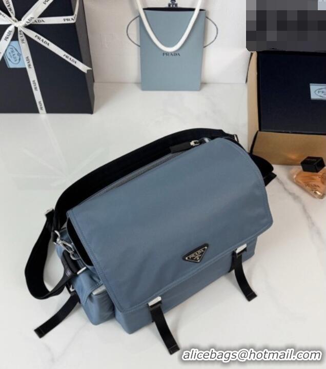 New Fashion Prada Mens Explore Re-Nylon and leather Bag 2VD082 Blue 2026