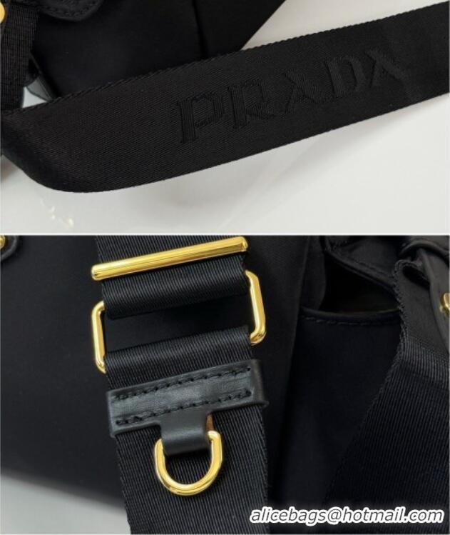 Best Quality Prada Explore Small Re-Nylon and Leather Shoulder Bag 1BH232 Black 2026