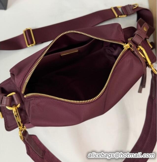 Promotional Prada Explore Small Re-Nylon and Leather Shoulder Bag 1BH232 Burgundy 2026