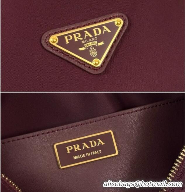 Promotional Prada Explore Small Re-Nylon and Leather Shoulder Bag 1BH232 Burgundy 2026