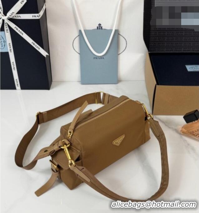 Best Price Prada Explore Small Re-Nylon and Leather Shoulder Bag 1BH232 Brown 2026