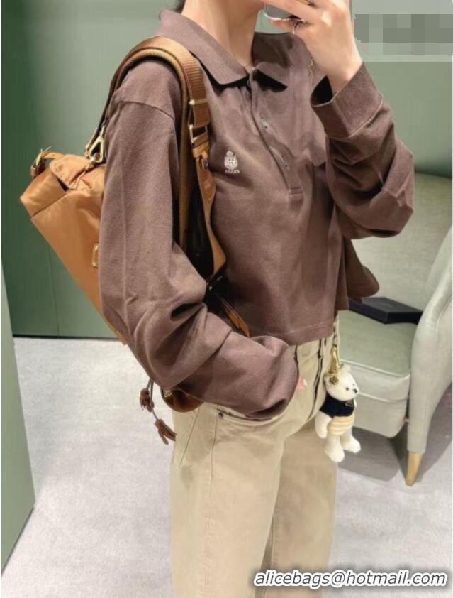 Best Price Prada Explore Small Re-Nylon and Leather Shoulder Bag 1BH232 Brown 2026