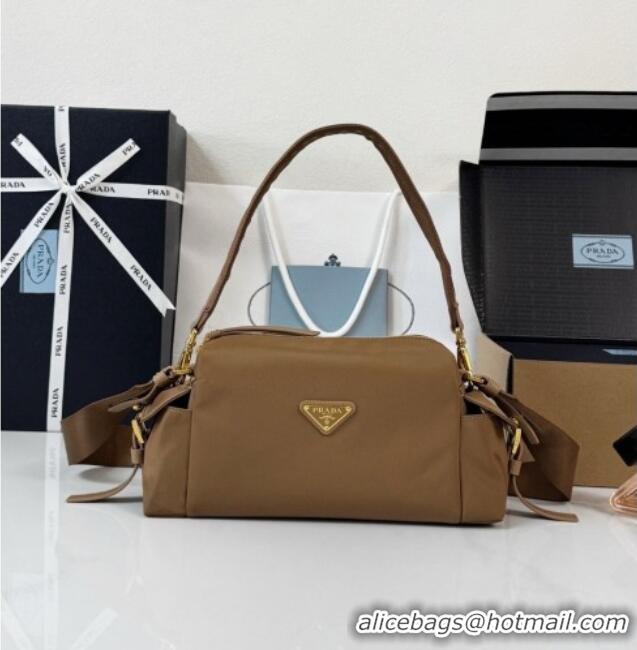Best Price Prada Explore Small Re-Nylon and Leather Shoulder Bag 1BH232 Brown 2026