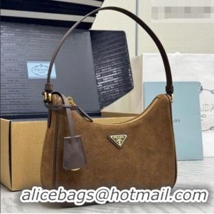 Market Sells Prada Re-Edition 2005 Hobo Mini Bag in Suede 1N204M Brown 2026