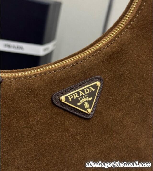 Market Sells Prada Re-Edition 2005 Hobo Mini Bag in Suede 1N204M Brown 2026