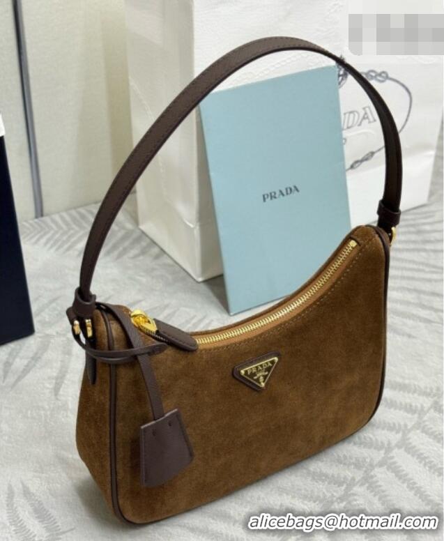 Market Sells Prada Re-Edition 2005 Hobo Mini Bag in Suede 1N204M Brown 2026