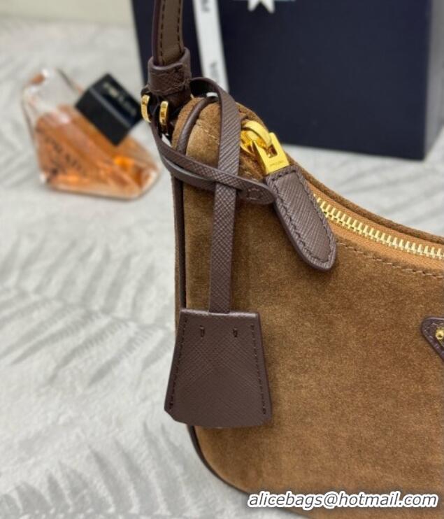 Market Sells Prada Re-Edition 2005 Hobo Mini Bag in Suede 1N204M Brown 2026