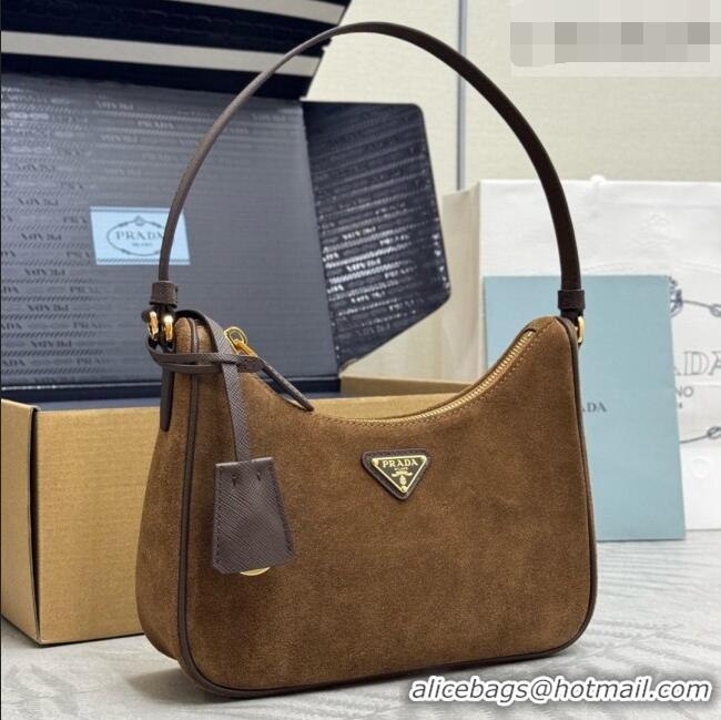 Market Sells Prada Re-Edition 2005 Hobo Mini Bag in Suede 1N204M Brown 2026