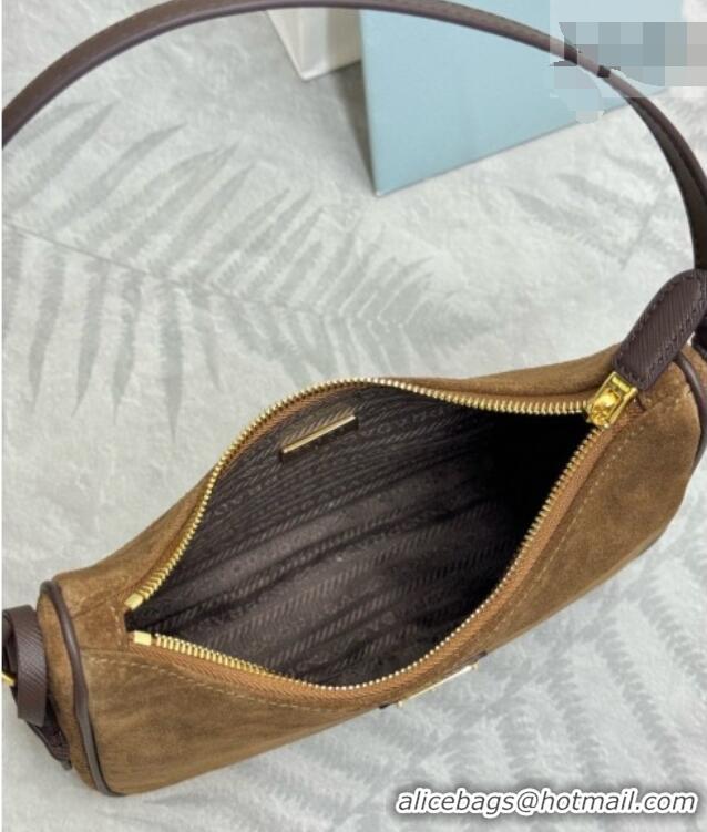 Market Sells Prada Re-Edition 2005 Hobo Mini Bag in Suede 1N204M Brown 2026