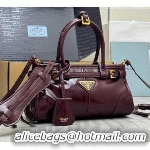 New Design Prada Bonnie Mini Leather Handbag 1BA486 Burgundy 2026