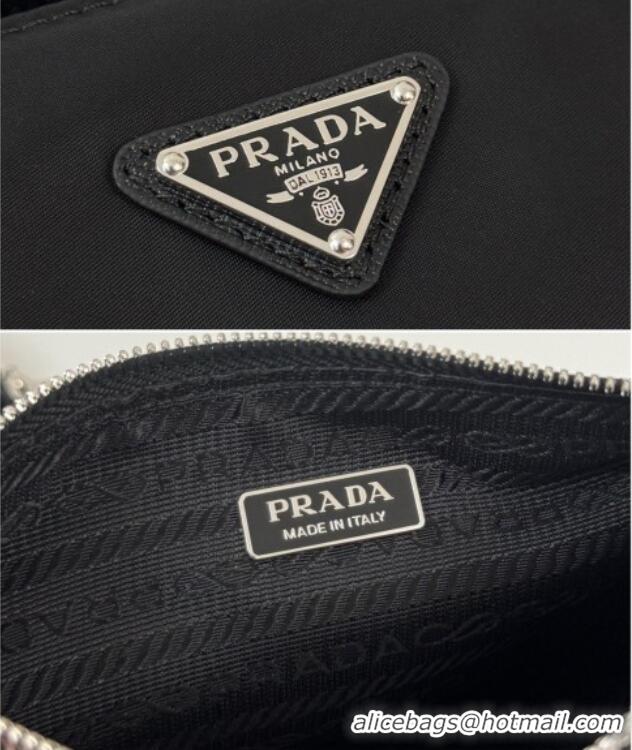 Luxury Cheap Prada Re-Nylon and Saffiano Leather Mini Shoulder Bag 1BH230 Black 2026