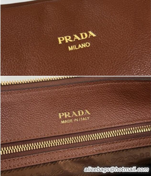 Promotional Prada Ouvert Large Leather Tote Bag 1BG661 Chestnut Brown 2026