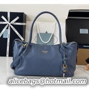 Classic Specials Prada Ouvert Large Leather Tote Bag 1BG661 Blue 2026