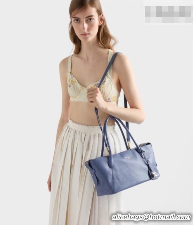 Classic Specials Prada Ouvert Large Leather Tote Bag 1BG661 Blue 2026