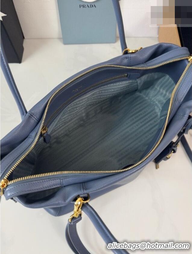 Classic Specials Prada Ouvert Large Leather Tote Bag 1BG661 Blue 2026