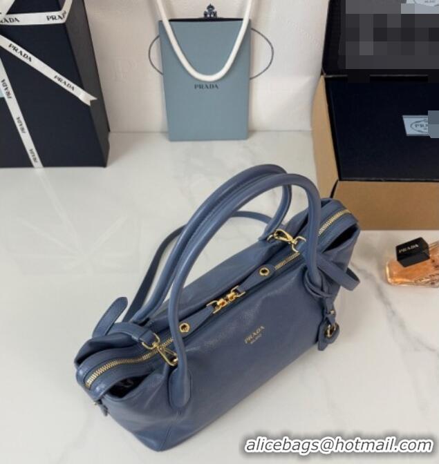 Classic Specials Prada Ouvert Large Leather Tote Bag 1BG661 Blue 2026