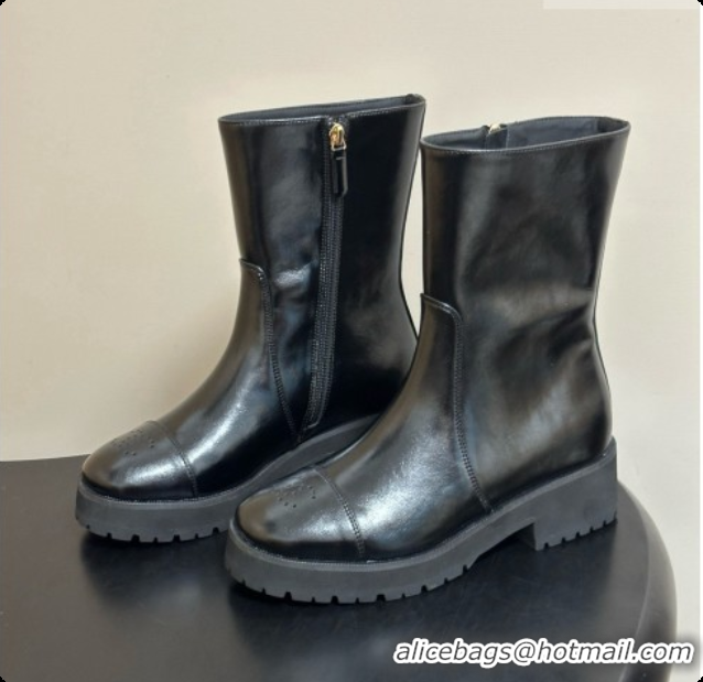 Purchase Chanel Short Boots in Shiny Calfskin 4cm Heel G47353 CH090927 Black 2026