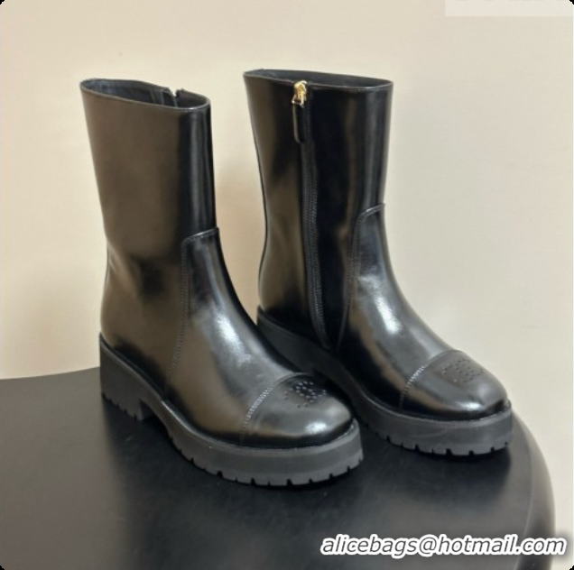 Purchase Chanel Short Boots in Shiny Calfskin 4cm Heel G47353 CH090927 Black 2026