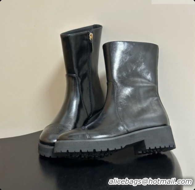 Purchase Chanel Short Boots in Shiny Calfskin 4cm Heel G47353 CH090927 Black 2026