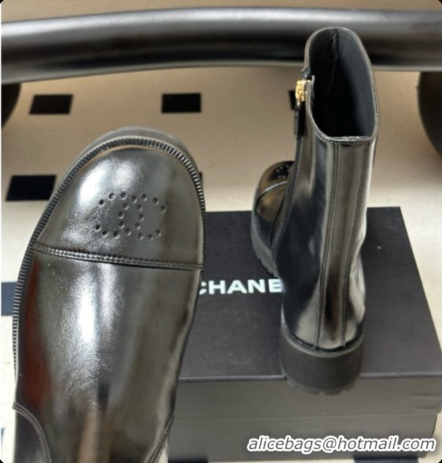 Purchase Chanel Short Boots in Shiny Calfskin 4cm Heel G47353 CH090927 Black 2026