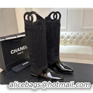 Durable Chanel High Boots in Suede & Patent Calfskin CH090935 Black 2026 