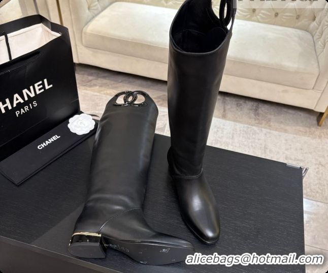 Durable Chanel High Boots in Suede & Patent Calfskin CH090935 Black 2026 