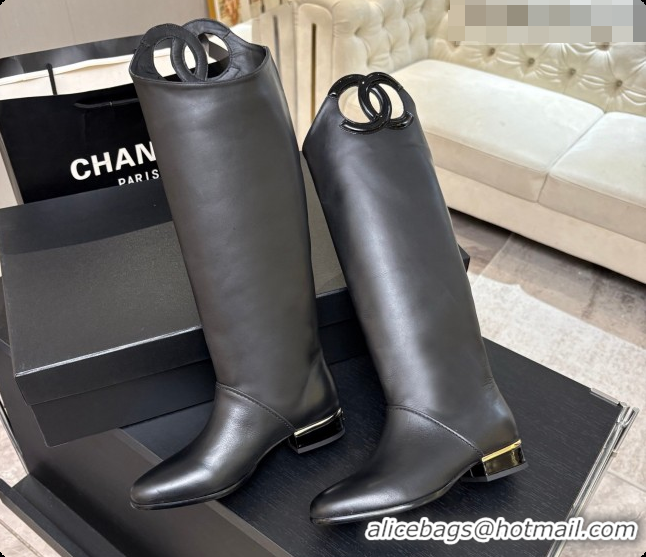 Most Popular Chanel High Boots in Smooth Calfskin CH090936 Black 2026