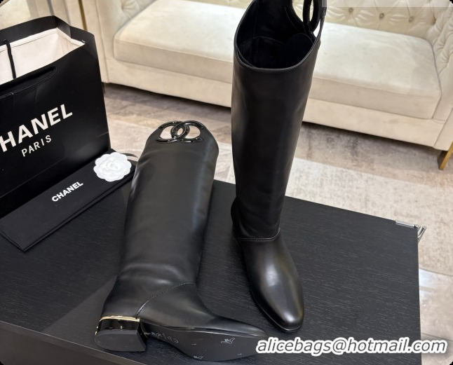 Most Popular Chanel High Boots in Smooth Calfskin CH090936 Black 2026