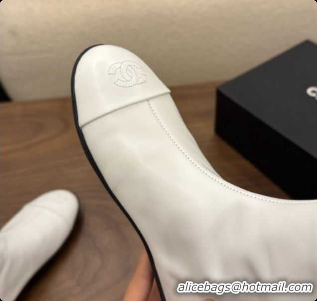 Sophisticated Chanel High Boots in Smooth Calfskin & Patent Leather CH090942 White 2026