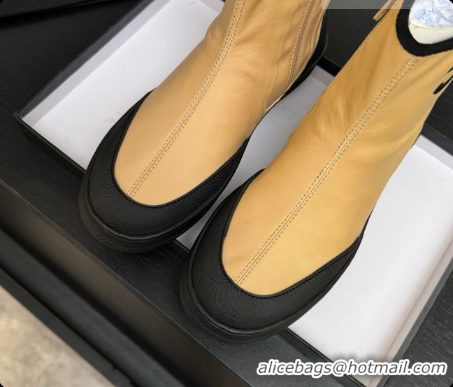 Luxurious Chanel Short Boots in Mixed Fibers & Rubber G47141 Beige & Black 2026