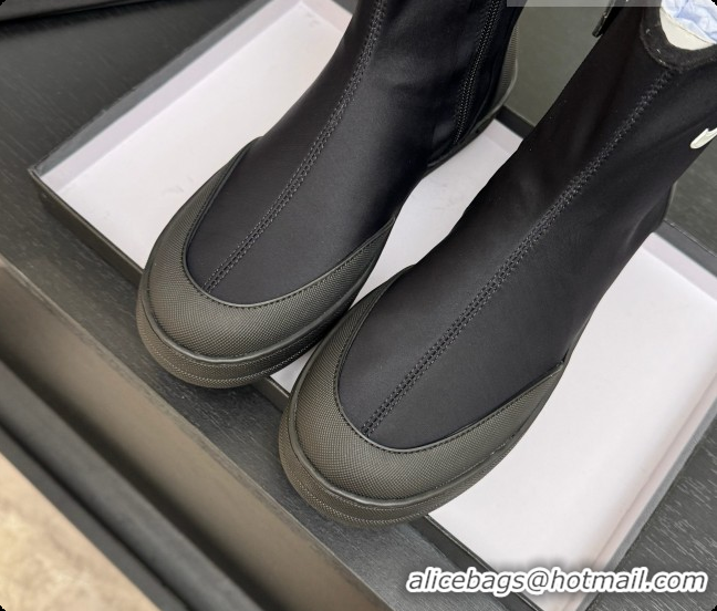 Pretty Style Chanel Short Boots in Mixed Fibers & Rubber G47141 Black 2026 