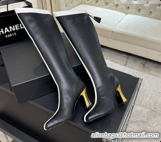 Best Grade Chanel High Boots in Smooth Calfskin 8.5cm Heel CH090947 Black 2026