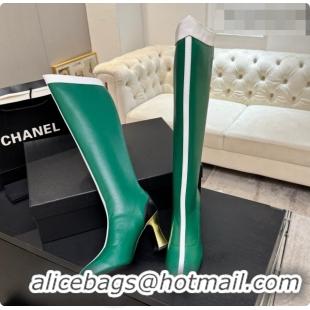 Unique Style Chanel High Boots in Smooth Calfskin 8.5cm Heel CH090948 Green 2026