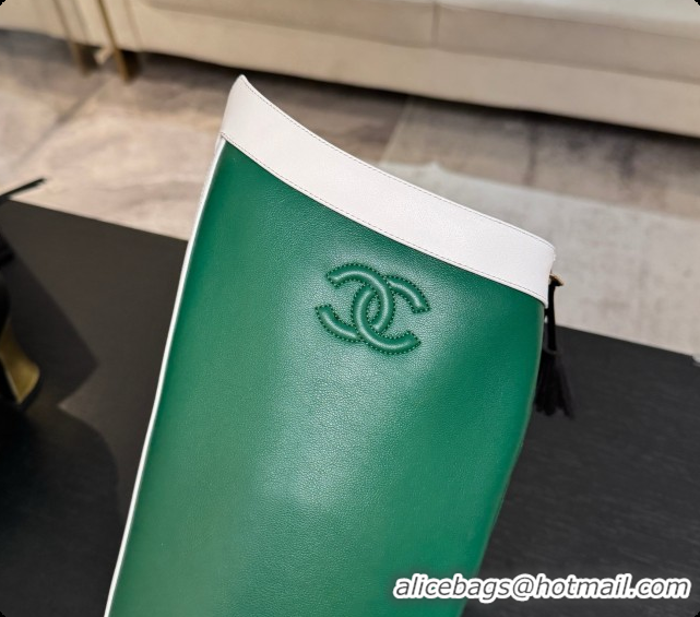Unique Style Chanel High Boots in Smooth Calfskin 8.5cm Heel CH090948 Green 2026