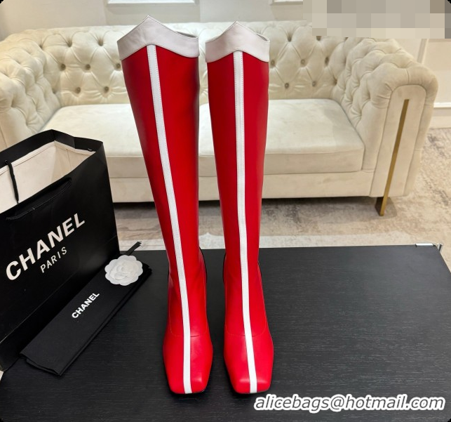 Durable Chanel High Boots in Smooth Calfskin 8.5cm Heel CH090949 Red 2026