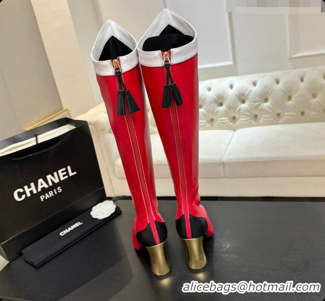 Durable Chanel High Boots in Smooth Calfskin 8.5cm Heel CH090949 Red 2026