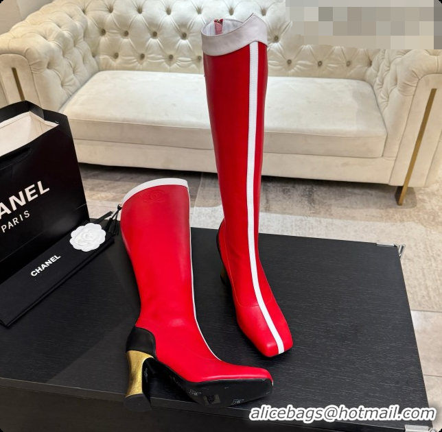 Durable Chanel High Boots in Smooth Calfskin 8.5cm Heel CH090949 Red 2026