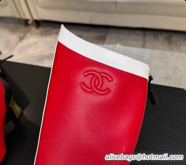 Durable Chanel High Boots in Smooth Calfskin 8.5cm Heel CH090949 Red 2026