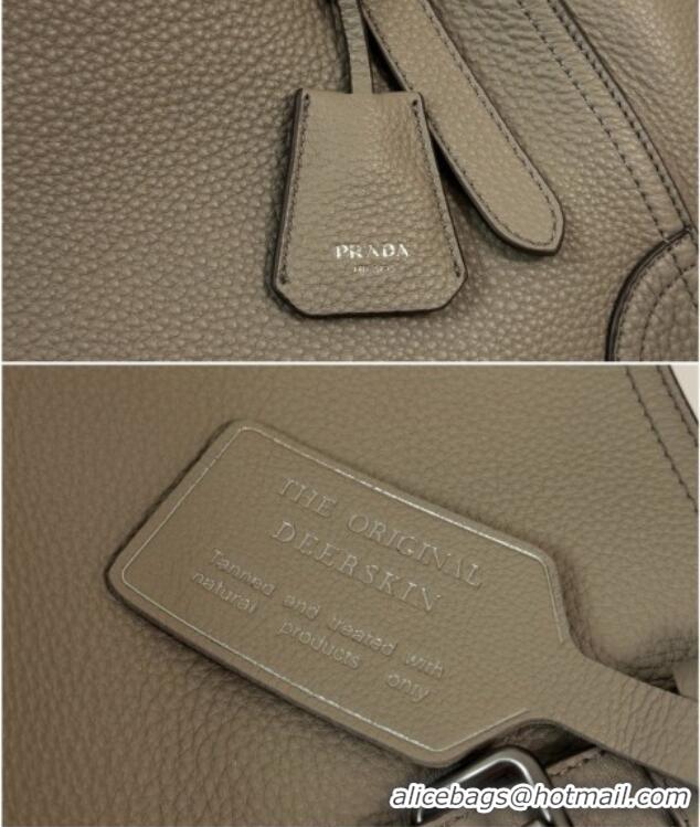 Luxury Cheap Prada Large Leather Tote Bag 1BG602 Grey 2026