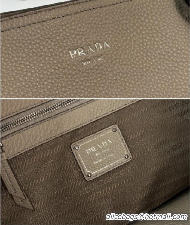Luxury Cheap Prada Large Leather Tote Bag 1BG602 Grey 2026