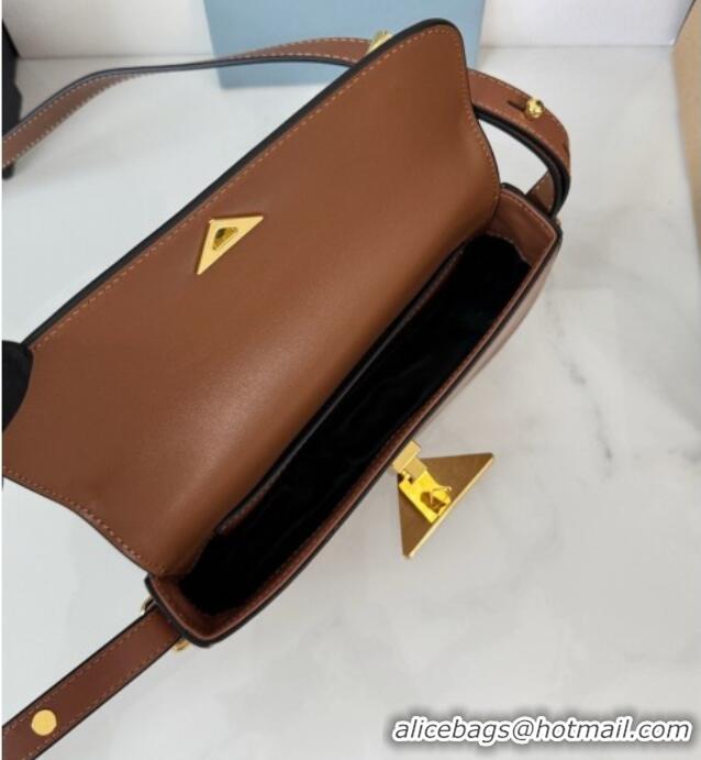 Classic Cheapest Prada Smooth Calfskin Shoulder Bag 1BD339 Brown 2026