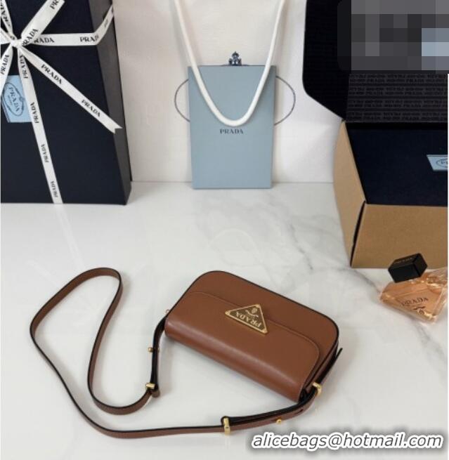 Classic Cheapest Prada Smooth Calfskin Shoulder Bag 1BD339 Brown 2026